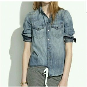 Madewell 'Willow Wash' Chambray Denim Shirt - XS